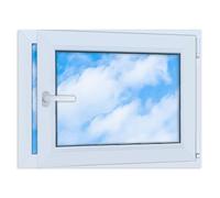 LORAC Ventana de plástico blanco 800 x 600 mm, 80 x 60 cm, PCV, DIN derecha, inclinable y expositable, doble acristalamiento, ahorro de energía, ventana con certificado CE para sótano y apartamento