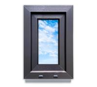 LORAC Ventana de plástico blanco antracita 400 x 600 mm, 40 x 60 cm, inclinable, ventana estándar con doble acristalamiento, ahorro de energía, ventana de sótano con certificado CE, ideal para salas