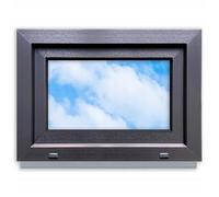 LORAC | Ventana de plástico blanco antracita 700 x 500 mm, 70 x 50 cm, PCV, DIN derecha, inclinable y expositable, doble acristalamiento, ahorro de energía, ventana con certificado CE para sótano y