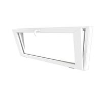 LORAC Ventana De PVC Doble Vidrio Oscilobatiente, 800x400mm, Marco De 6 Cámaras De 75mm, Alto Aislamiento Térmico Y Acústico, Reforzada Con Núcleo De Acero De 1,5mm, Duradera, Estable
