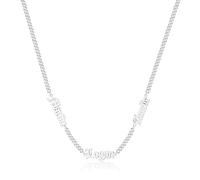 lorajewel Collar Personalizado para Hombre con Nombre Cadena de Plata Oro Negra Joyas Personalizadas Regalo para Hombre, Papá, Abuelo, Marido, Novio (Plata-3 nombre)