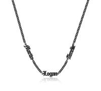 lorajewel Collar Personalizado para Hombre con Nombre Cadena de Plata Oro Negra Joyas Personalizadas Regalo para Hombre, Papá, Abuelo, Marido, Novio (Negro-3 nombre)