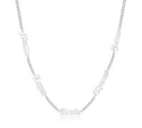 lorajewel Collar Personalizado para Hombre con Nombre Cadena de Plata Oro Negra Joyas Personalizadas Regalo para Hombre, Papá, Abuelo, Marido, Novio (Plata-5 nombre)