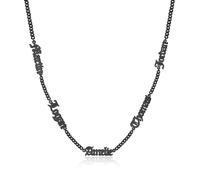 lorajewel Collar Personalizado para Hombre con Nombre Cadena de Plata Oro Negra Joyas Personalizadas Regalo para Hombre, Papá, Abuelo, Marido, Novio (Negro-5 nombre)