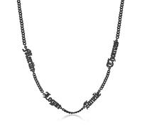 lorajewel Collar Personalizado para Hombre con Nombre Cadena de Plata Oro Negra Joyas Personalizadas Regalo para Hombre, Papá, Abuelo, Marido, Novio (Negro-4 nombre)