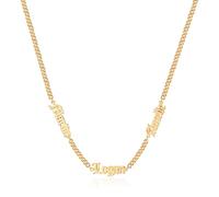 lorajewel Collar Personalizado para Hombre con Nombre Cadena de Plata Oro Negra Joyas Personalizadas Regalo para Hombre, Papá, Abuelo, Marido, Novio (Oro-3 nombre)