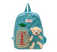 lorajewel Mochila Escolar Infantil Personalizada con Nombre Mochila Oso Regalo Escolar para Hija e Hijo Mochila de Viaje para Jardín de Infancia Escuela Primaria (Oso-Verde)