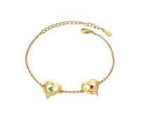 lorajewel Pulsera Corazón Personalizada Pulsera con 1-5 Nombres Stone Pulsera Madre Hija Regalo Personalizado para Mamá, Esposa, Mejor Amiga Regalos Mujeres Navidad, Día de la Madre (Oro-2)
