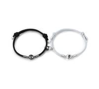 lorajewel Pulseras de Pareja Personalizada con Nombre Pulsera Foto Piedra Proyección Acero inoxidable Regalos para Parejas y Matrimonios Día de San Valentín (Style 10)