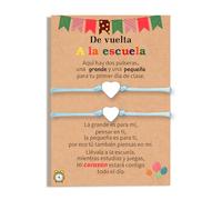 lorajewel Pulseras Mamá e Hija Regalo de Vuelta Al Cole Del Primer Día de Clase para Alumnos de Primaria y Guardería Pulseras a Juego Regalos para Mamá Hijas Hijos (Corazón-Azul)
