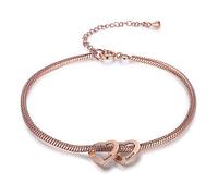 lorajewel Tobillera para Mujer con Nombre Tobillera Personalizada con Colgante de Corazón Regalo para Mujer Día de la Madre Cumpleaños Navidad (Rosa-2)