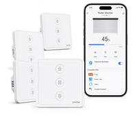 LoraTap 【5ª Gen】 Interruptor de persianas enrollables de 4 piezas, Smart Switch Persianas Cortina WiFi, Compatible con Alexa Google Home, Temporizador inteligente Motor de pared