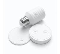LoraTap Casquillo de Bombilla Inalámbrico con Mando a Distancia, Adaptador E26/E27 para Lámparas de Techo, Armarios y Lámparas con Cadena, Base Enchufable, Interruptor de Luz Inalámbrico, 60W Máx