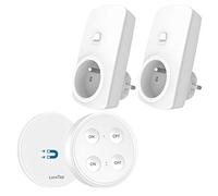 LoraTap Enchufes Inalámbricos Inteligentes (2 Piezas) con Mando a Distancia de 2 Canales, Control Remoto para Luces y Electrodomésticos, Alcance de 200m, 10A/2500W, Blanco, 2 Años de Garantía