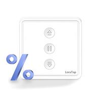 LoraTap - Interruptor de Persianas de Pared, Porcentaje, con Botones, Interruptor de Cortina Electrica WiFi, Compatible con Alexa Google Assistant, Programador Temporizador Inteligente