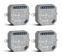 LoraTap Interruptor ZigBee de 4 unidades para persianas - Control de hogar inteligente para persianas y cortinas de 380W, compatible con Alexa, requiere hub