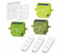 LoraTap Juego de interruptor de persiana inalámbrica y Bluetooth: control RF - Interruptor principal de 3 canales y mando a distancia - aplicación Smart Life App/Alexa/Google Assistant control por voz