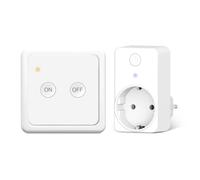 LoraTap Juego de Interruptor Inalámbrico, Enchufe Inalámbrico 16A 3680W con Mando a Distancia, Placa de Pared Magnética, Control Remoto para Luces y Electrodomésticos, Alcance de 200m