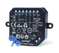 LoraTap módulo persiana Wi-Fi, ajuste 0-100%, app Smart Life y control por voz con Alexa, para interruptor de 2 botones (basculante/pulsador), 2,4 GHz, 47 × 48 × 16 mm, 300 W