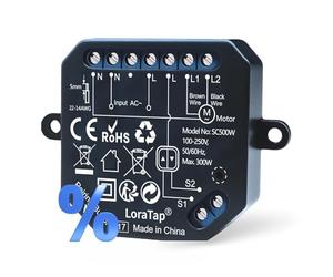 LoraTap módulo persiana Wi-Fi, ajuste 0-100%, app Smart Life y control por voz con Alexa, para interruptor de 2 botones (basculante/pulsador), 2,4 GHz, 47 × 48 × 16 mm, 300 W