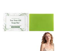 Loravey Jabón calmante, jabón natural de aceite de árbol de té para cara y cuerpo, jabón de árbol de té, control de olores y limpiador refrescante diario, jabón natural para pies y cuerpos (1 unidad)