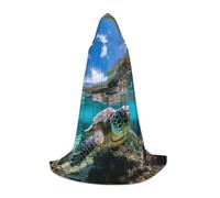 Lord Howe Island Sea Turtle Print - Capa con capucha para hombre y mujer, elegante y versátil poncho con capucha para todas las estaciones