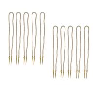 Lord of Battles Aiglets de latón macizo con cuerdas de algodón, estilo medieval para ropa, accesorios, abrigos, disfraces, Crudo - Juego de 10, 45 cm