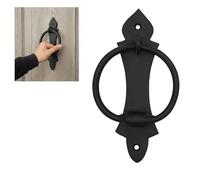 Lord of Battles Aldaba de puerta de hierro forjado a mano, resistente, perfecto para puertas de granero de madera vintage, puertas, vallas, castillo y casa de campo, con recubrimiento en polvo negro