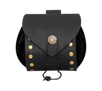 Lord of Battles Bolsa para cinturón/bolsa de cuero con botón de latón Recreación Medieval LARP SCA COSPLAY Renaissance Riñonera