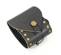 Lord of Battles Bolsa para cinturón/bolsa de cuero con botón de latón Recreación Medieval LARP SCA COSPLAY Renaissance Riñonera