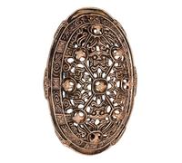 Lord of Battles Broche de tortuga vikinga de bronce macizo, broche ovalado nórdico con pin, fundición de cera perdida, réplica de joyería auténtica, Estándar, Bronce - Fundición de cera perdida