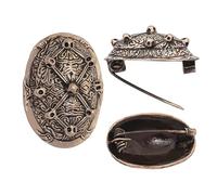 Lord of Battles Broche de tortuga vikinga de bronce macizo, capa ovalada nórdica con pin, fundición de cera perdida, réplica de joyería auténtica, Estándar, Bronce - Fundición de cera perdida, 0
