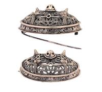 Lord of Battles Broche de tortuga vikinga de bronce macizo, capa ovalada nórdica con pin, fundición de cera perdida, réplica de joyería auténtica, Estándar, Bronce - Fundición de cera perdida, 0