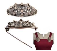 Lord of Battles Broche de tortuga vikinga de bronce macizo, capa ovalada nórdica con pin, fundición de cera perdida, réplica de joyería auténtica, Standard, Bronce - Fundición de cera perdida, 0