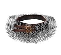 Lord of Battles Collar de malla medieval para el cuello, 10 mm, 16 g, anillos de acero suave, protección para el cuello, Estándar, Acero de resorte, Sin piedra preciosa
