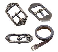 Lord of Battles Hebilla de cinturón medieval de latón macizo, ideal para LARP, Renfair y cosplay, Marrón, Small