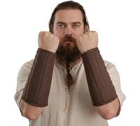 Lord of Battles Medieval Bracers Padded Arm Guard Knight Bracers with Fabric Strings Closure, Perfect for Larp, Renfair