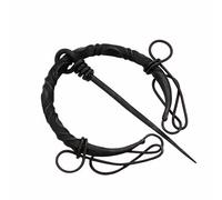 Lord of Battles Medieval Iron Cloak Fibula with Spiral Ends Hand Forged Cloak Pin Functional Clasp for Clothes LARP Cosplay Medieval Fantasy Events Halloween Costume