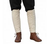 Lord of Battles Medieval Padded Greaves Handmade Canvas Cotton Adjustable Leather Cords Historical Padded Clothing