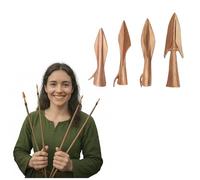 Lord of Battles Paquete de 4 puntas de flecha de bronce, punta de flecha auténtica, punta de flecha de la era romana, puntas de campo de tiro con arco romano, bronce fundido de cera perdida, bronce,