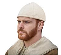 Lord of Battles Protector medieval acolchado de lona de algodón para armazón bajo armadura Chainmail Coif para LARP, Renfair, Crudo - Gorra romana, Total Length: 25 cm, Circumference: 41 cm