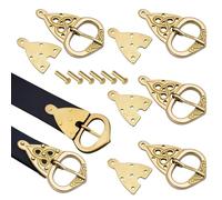Lord of Battles Solid Brass Belt Buckles, Historical Medieval Buckle Hardware for DIY Leather Belts, Bags, & Leathercraft (5, Viking Belt Brass Buckle)