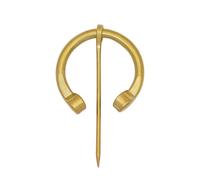 Lord of Battles Viking Pennanular Renaissance Solid Brass Brooch Medieval Functional Fibula Rolled Edges Cloak Pin Cosplay Costume Dress Up Viking Theater Accessory