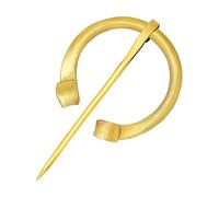 Lord of Battles Viking Pennanular Renaissance Solid Brass Brooch Medieval Functional Fibula Rolled Edges Cloak Pin Cosplay Costume Dress Up Viking Theater Accessory