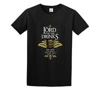 Lord of Drinks Rule Them All Beer Oktoberfest Unisex T-Shirt Printed tee Black Mens Top Shirt M