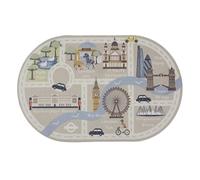 Lord of Rugs Alfombra de juego lavable para niños con respaldo antideslizante, alfombra de actividades para niños, granja, Londres y Hopscotch Designs London City