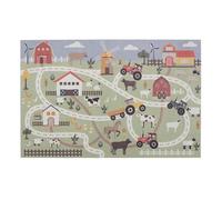 Lord of Rugs Alfombra de juego lavable para niños con respaldo antideslizante, diseño de granja de Londres y Hopscotch