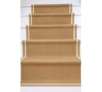 Lord of Rugs Alfombra de yute natural de tejido plano con borde de algodón LinoWeave diseño de espiga beige natural para sala de estar, dormitorio, comedor, alfombra de lino crema, camino de escalera