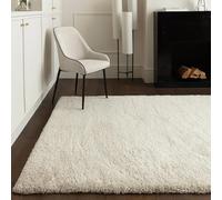 Lord of Rugs Alfombra moderna y lanuda ultra suave, acogedora, afelpada, densamente tejida de pelo alto, para sala de estar y dormitorio, alfombra Atlas (marfil, pequeña 80 x 150 cm)