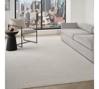 Lord of Rugs Elegance Sl lfombra moderna con patrón abstracto de remolinos con sutil brillo para sala de estar, dormitorio y comedor, color marfil, muy grande, 274 x 366 cm